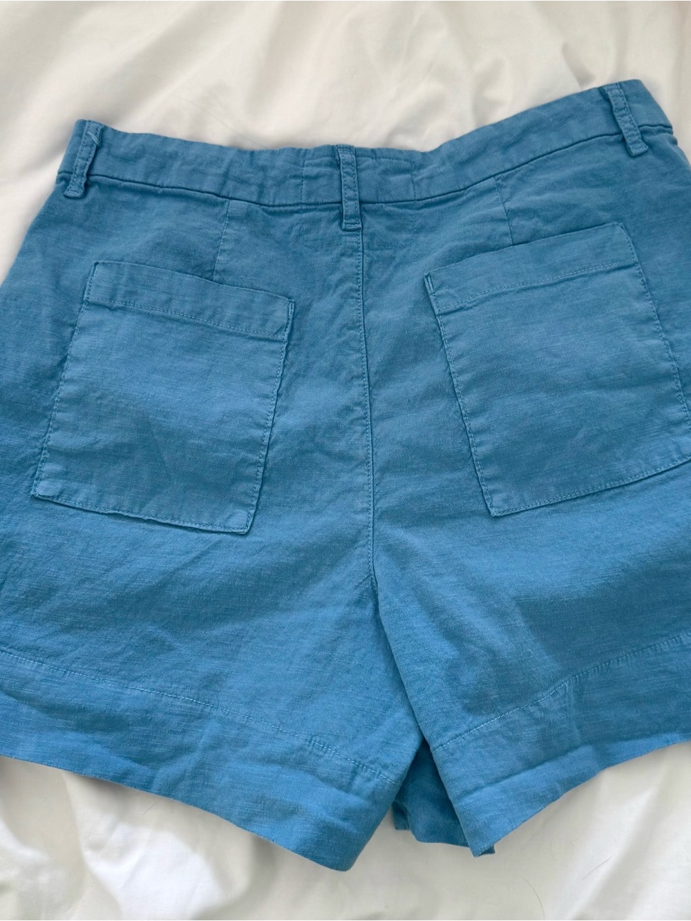 Frank & Eileen Waterford Hydrangea Blue Linen Blend Shorts - Picture 3 of 3